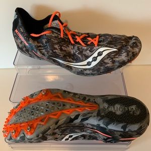 Saucony Ballista Spike Men’s Orange Black  Sz 12.5